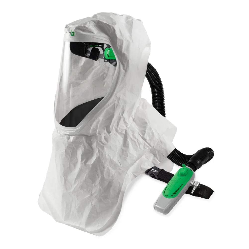 T200 Respirator Hood - PAPR/SAR. Head Harness or Bump Cap. Lightweight Tyvek. NIOSH Certified Protection for Healthcare Workers - RPB