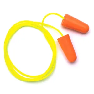 Tapered Earplugs in Dispenser Box (100 Pairs) - Disposable. Corded. NRR31dB  - Pyramex
