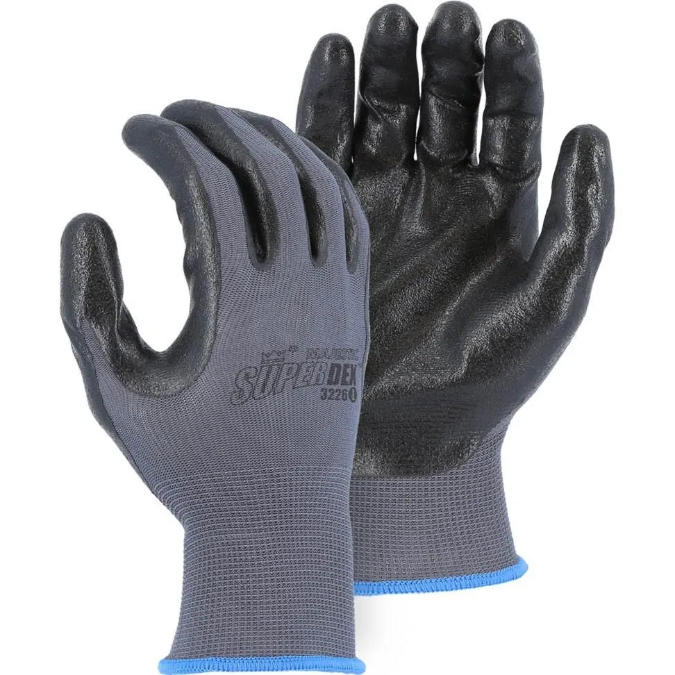 Washable Disposable Gloves - Foam Nitrile Palm on Nylon Glove (PK 12 Pairs) - Majestic Glove
