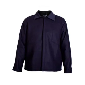 Wool Blend Jacket - Fire Resistant (FR). Long Coat. Covered Snap Front Closure. Inner Pocket. Twill Collar - National Safety Apparel