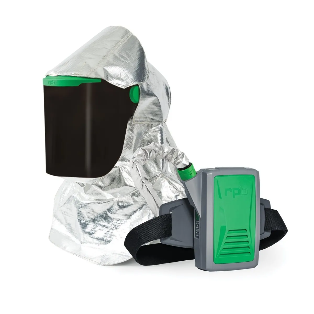 Z-Link Radiant Heat Respirator Helmet - PAPR. Aluminized Cape. NIOSH Certified Protection for Foundries and Glass Mfr - RPB Safety